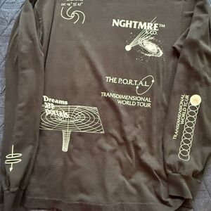 NghtMre &Co Portal Black Long Sleeve Graphic Tee and Black Sweatshirt